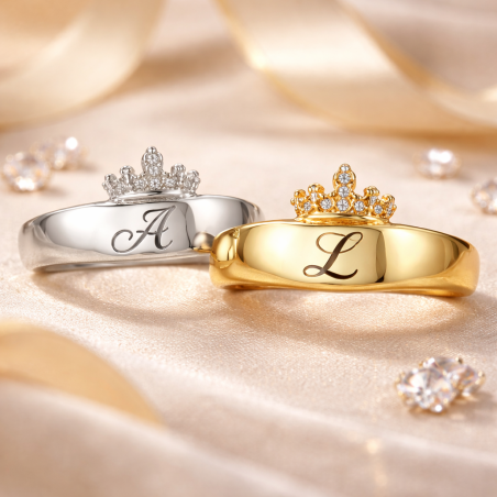 Bague initial royale duo